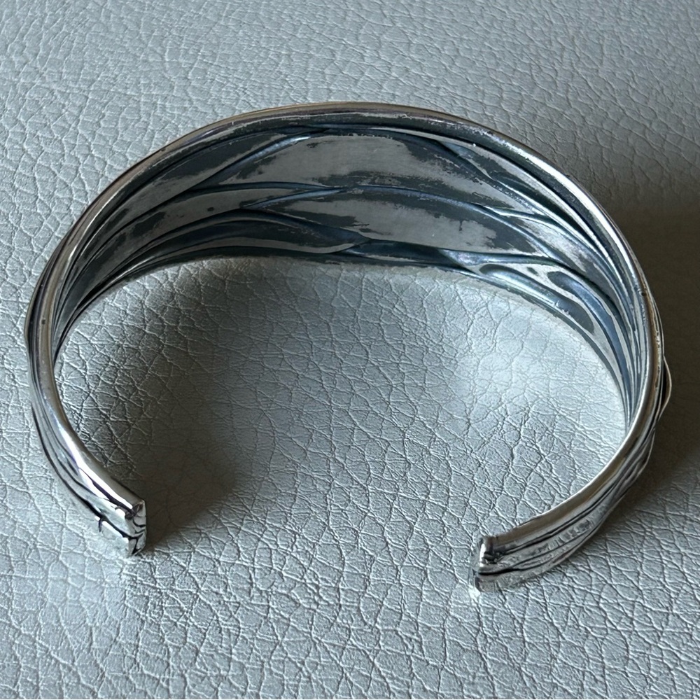 Rare Silpada Sterling Silver 925 Wavy Oxidized Cuff Bracelet Vintage B0805 - Picture 3 of 5